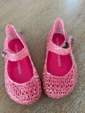 Mini Melissa Pink Glitter Jelly Mary Jane Kids Shoes